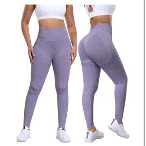 NWOT Purple Scrunch High Waist Leggings Workout Butt Lifting Gym Pants L